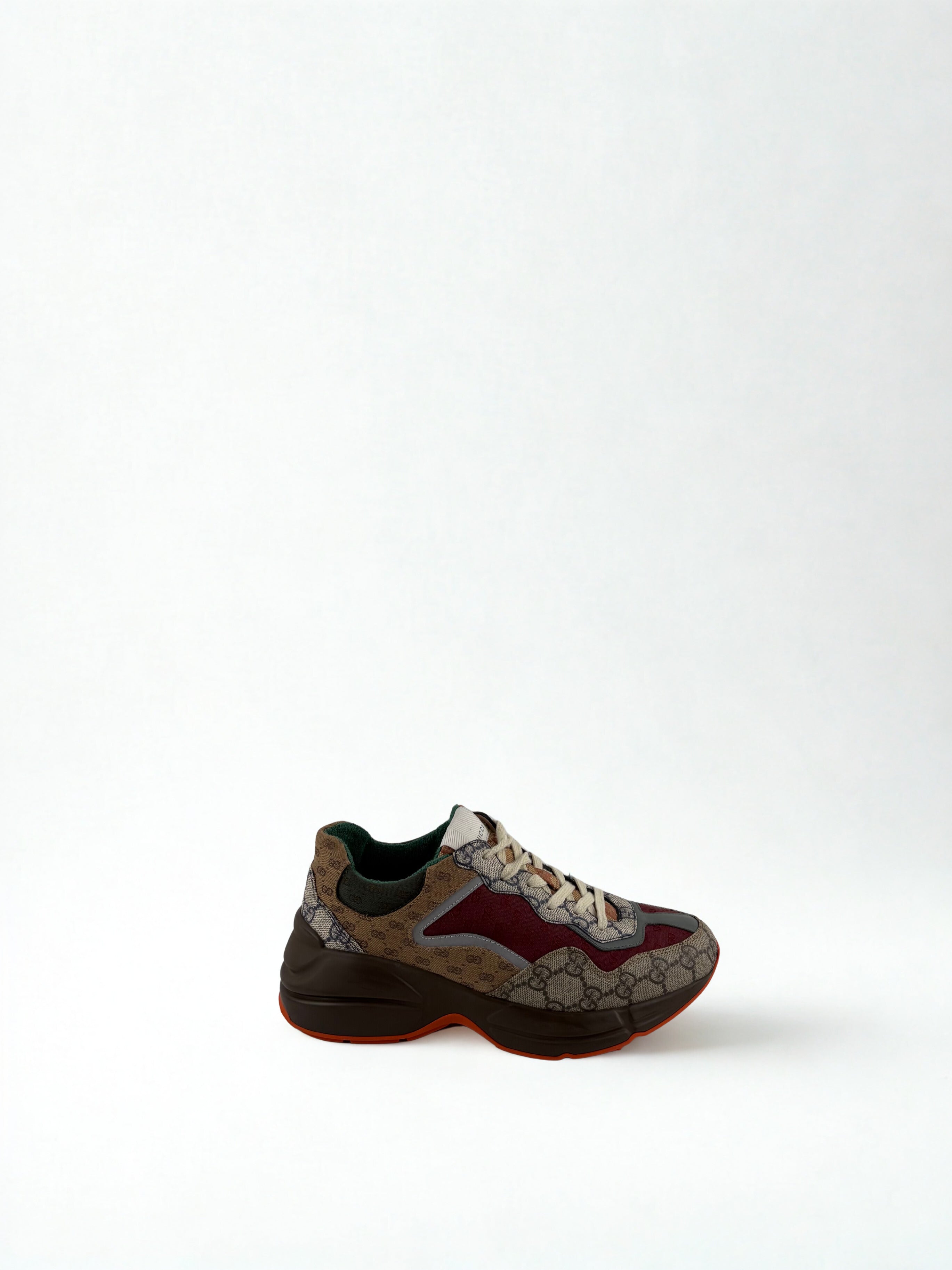 Gucci Rhyton Brique Rouge et Beige Toile Gg Canvas Taille 38