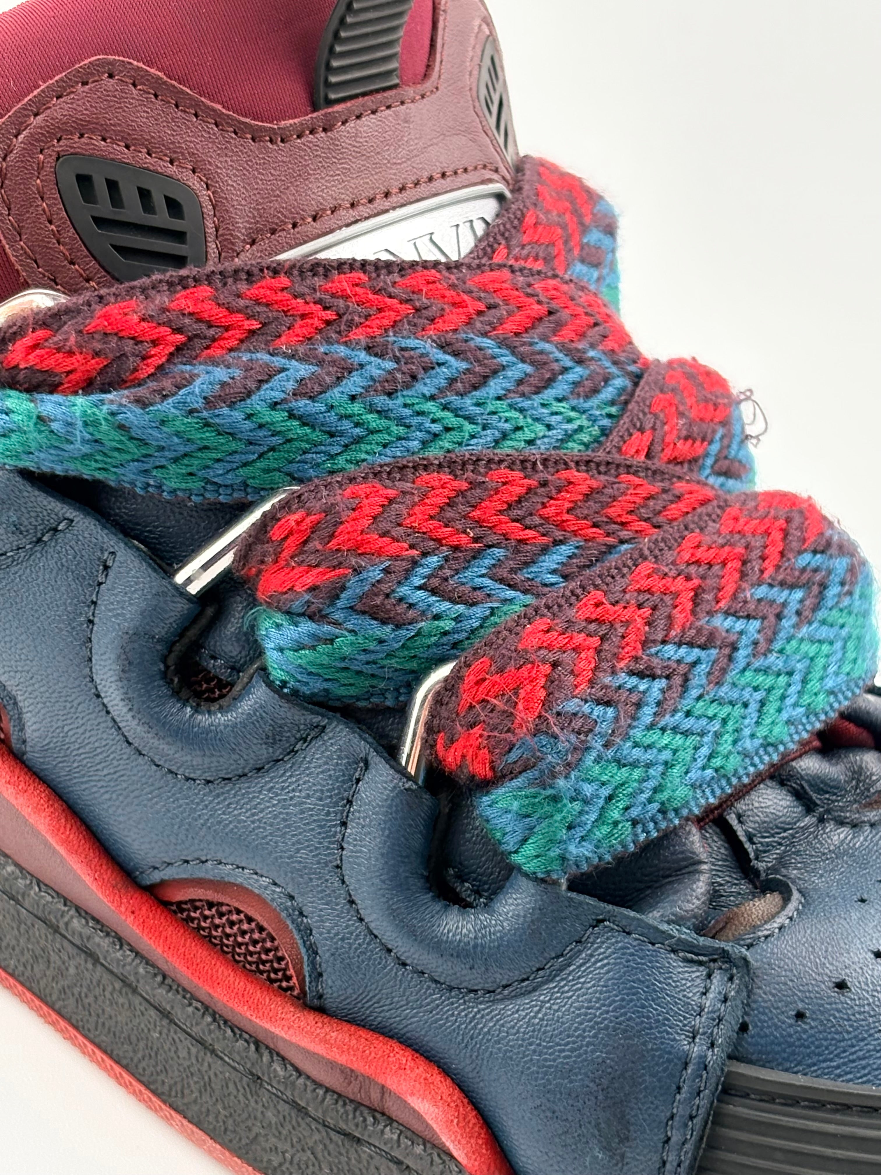 Lanvin Curb Enfant Bordeaux et Bleu Marine Taille 38