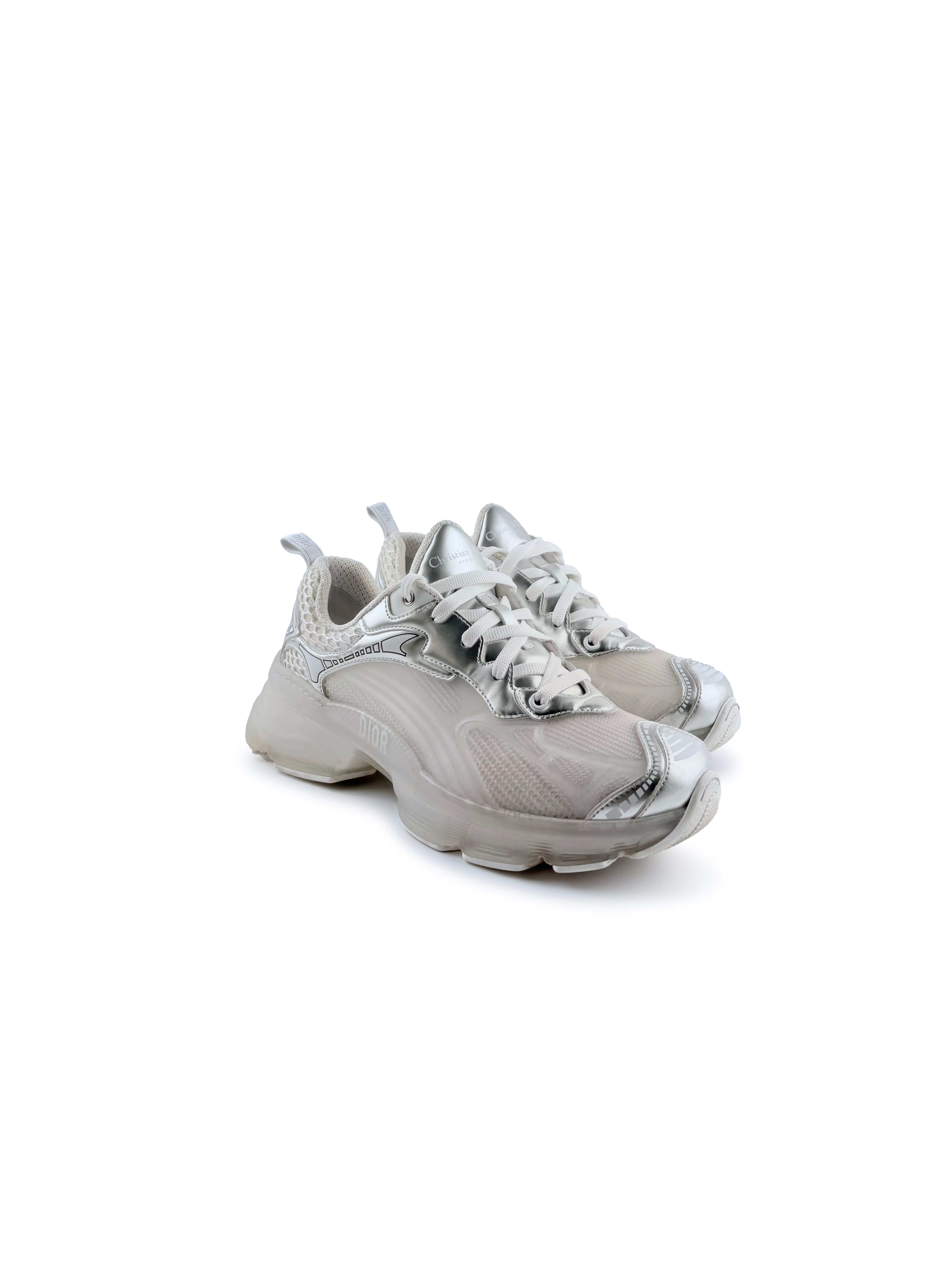 Sneakers Dior Vibe Argenté et Transparente Taille 40