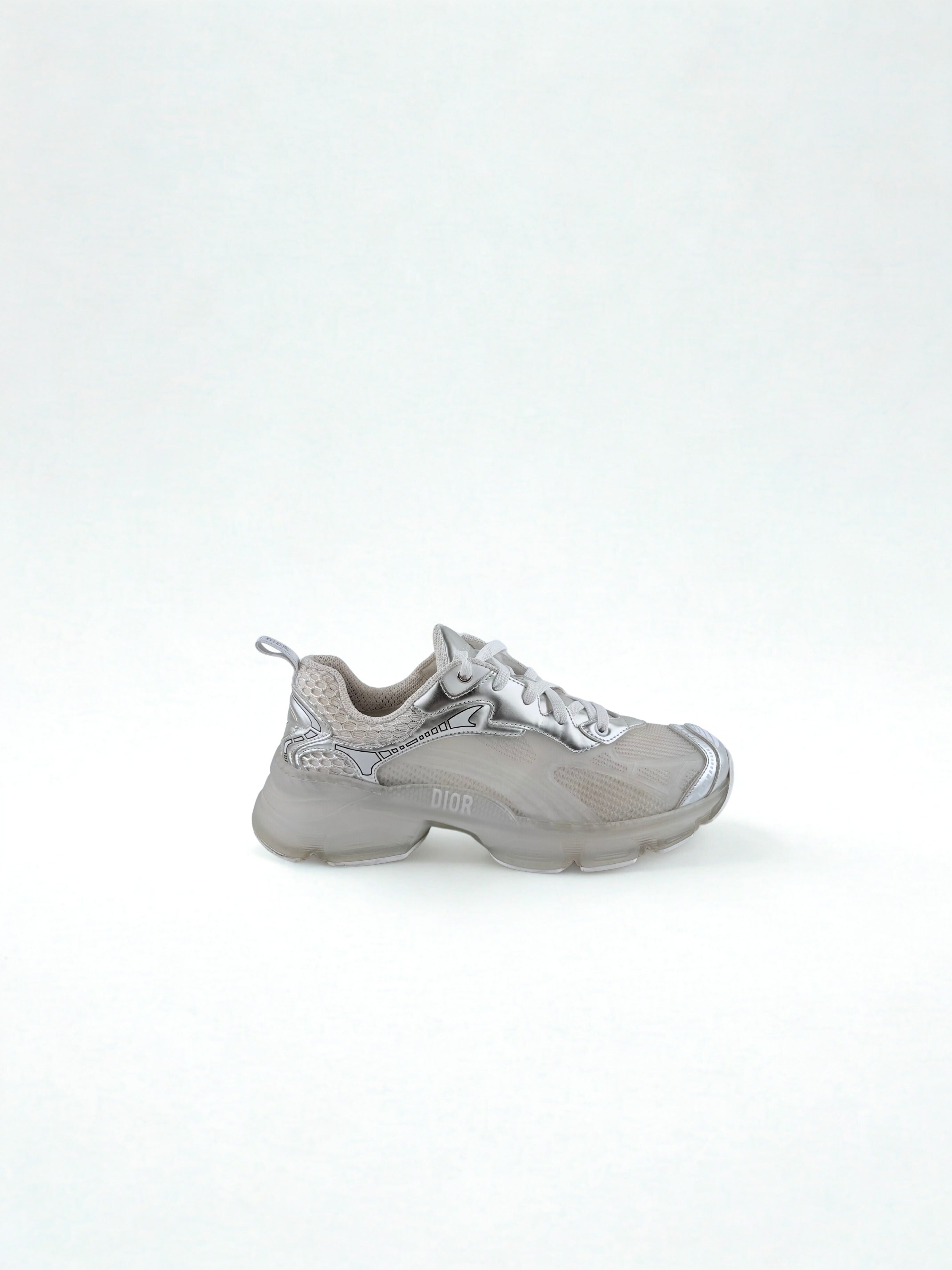 Sneakers Dior Vibe Argenté et Transparente Taille 40