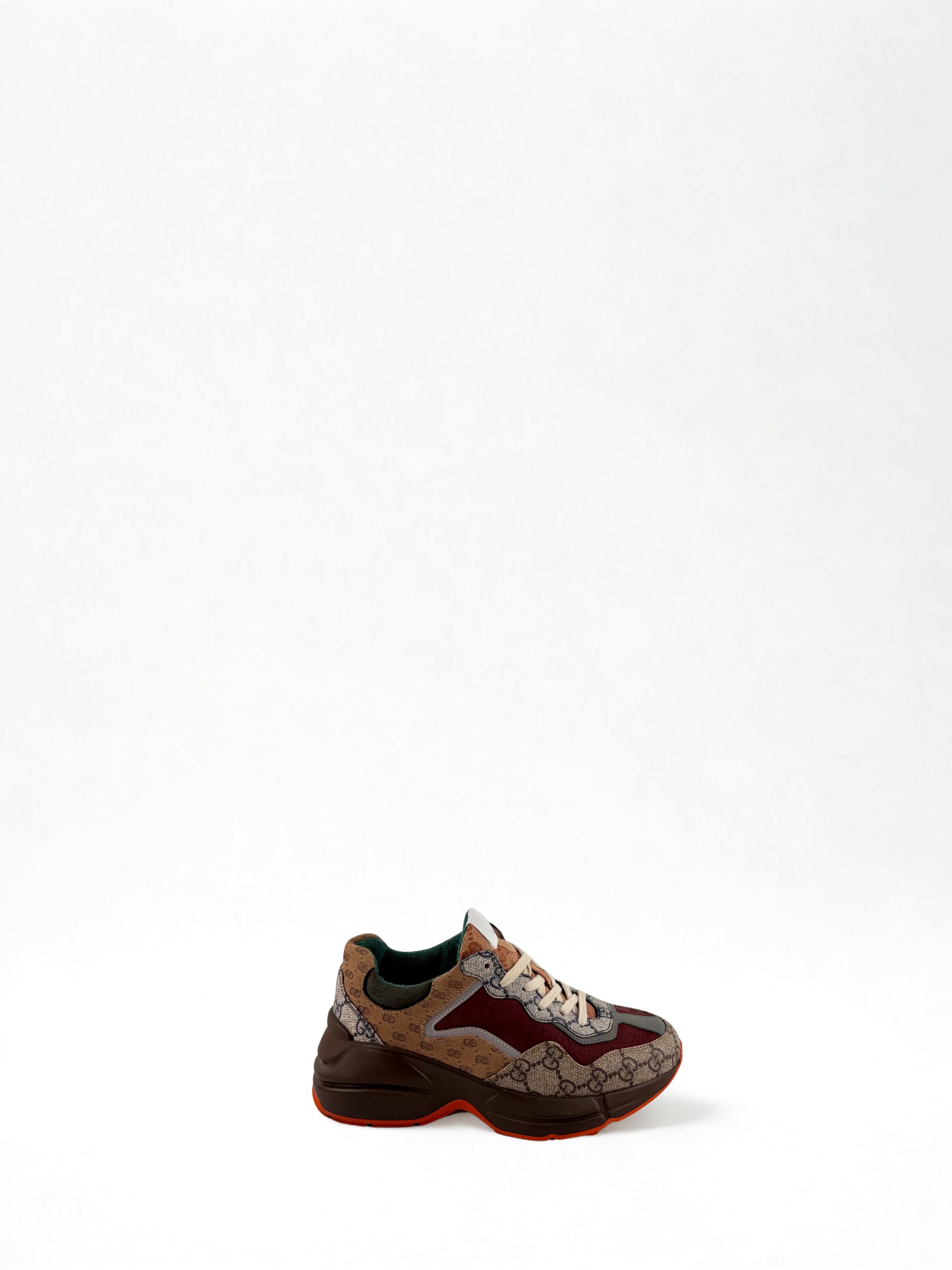 Gucci Rhyton Brick Rouge et Beige Toile Canvas GG Taille 35,5