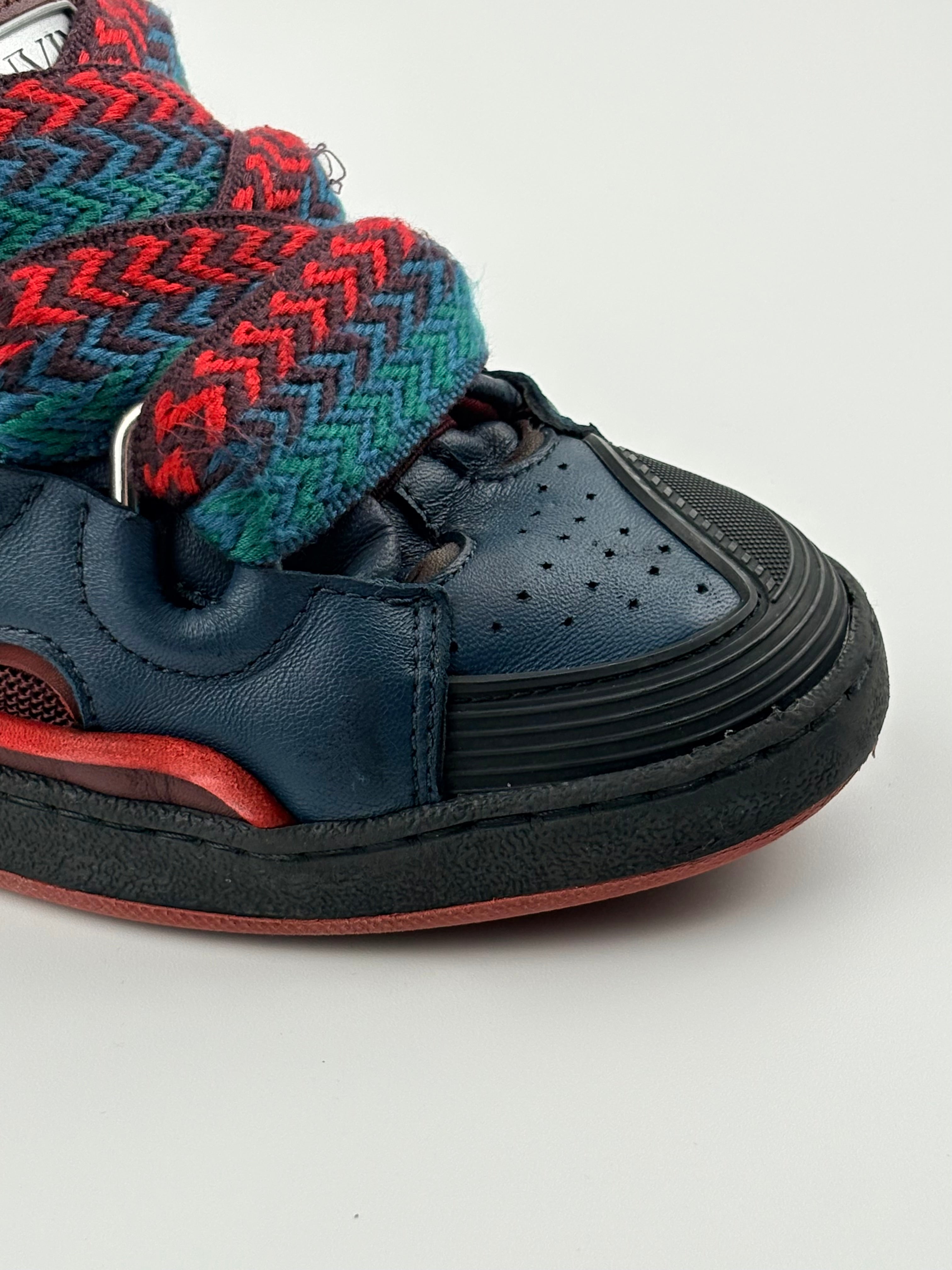 Lanvin Curb Enfant Bordeaux et Bleu Marine Taille 38