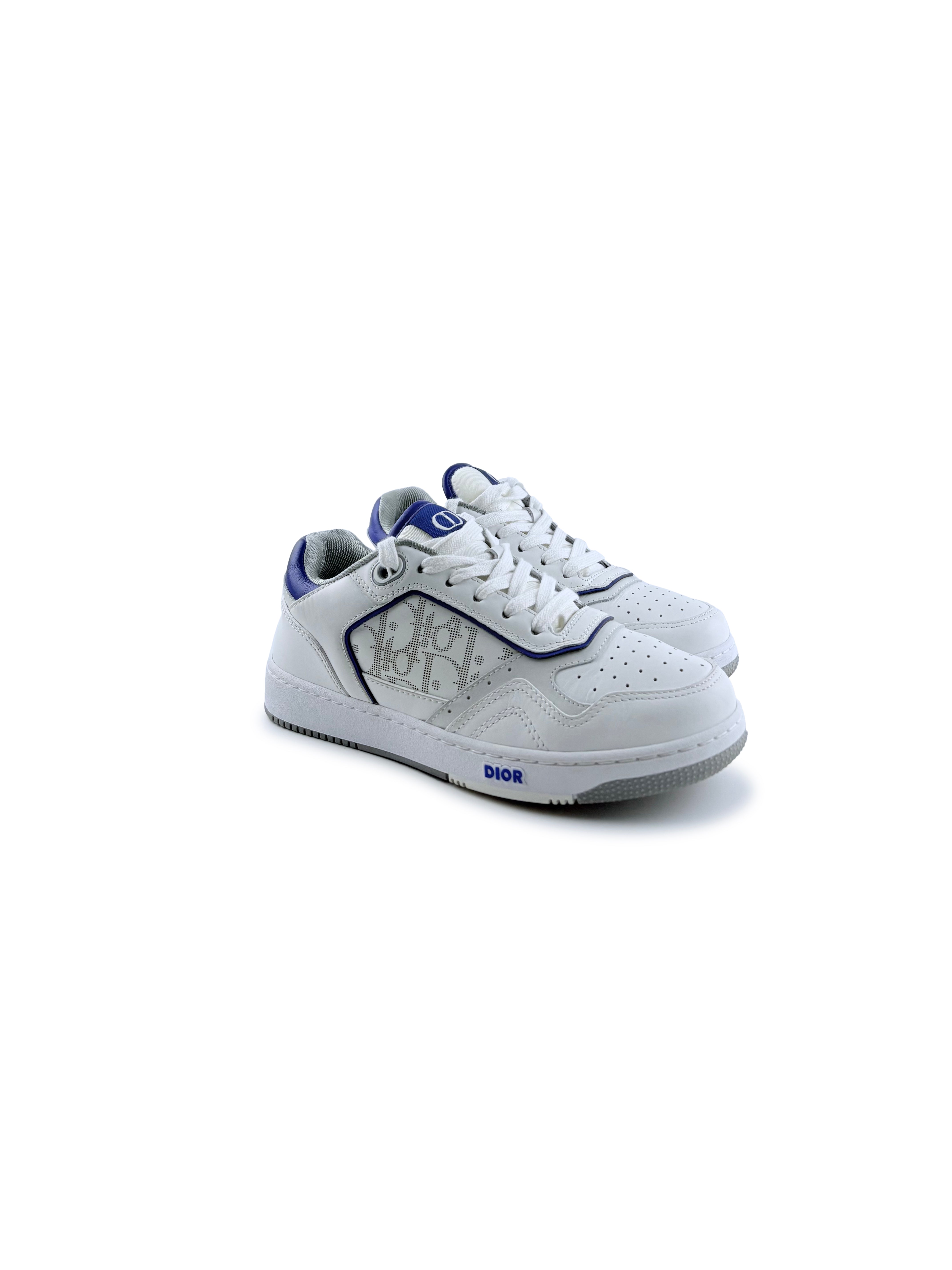 Chaussure Dior B27 à Monogramme Blanc et Bleu Marine Taille 37