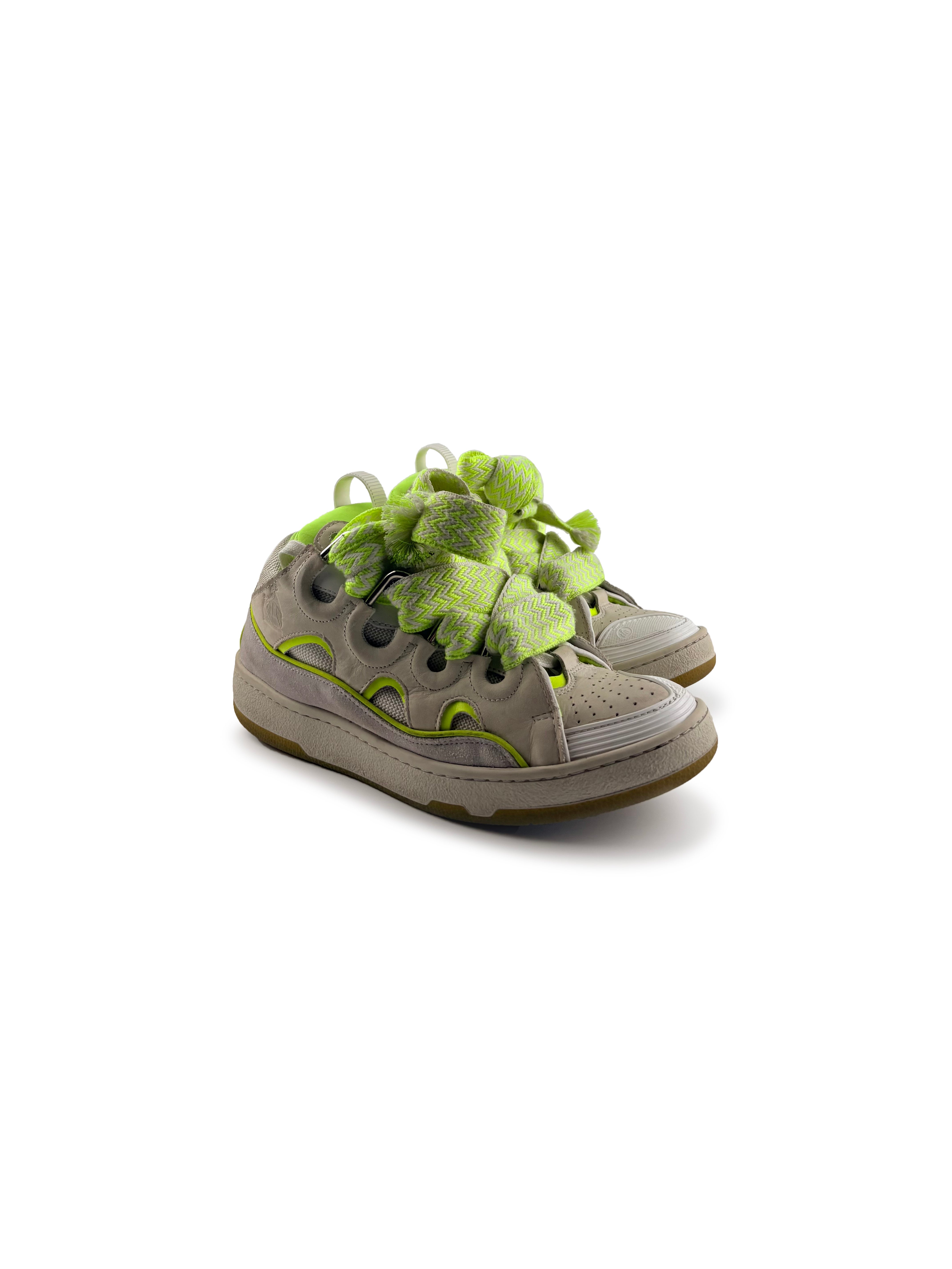 Sneakers Lanvin Curb Xl Jaune et Blanche Taille 40