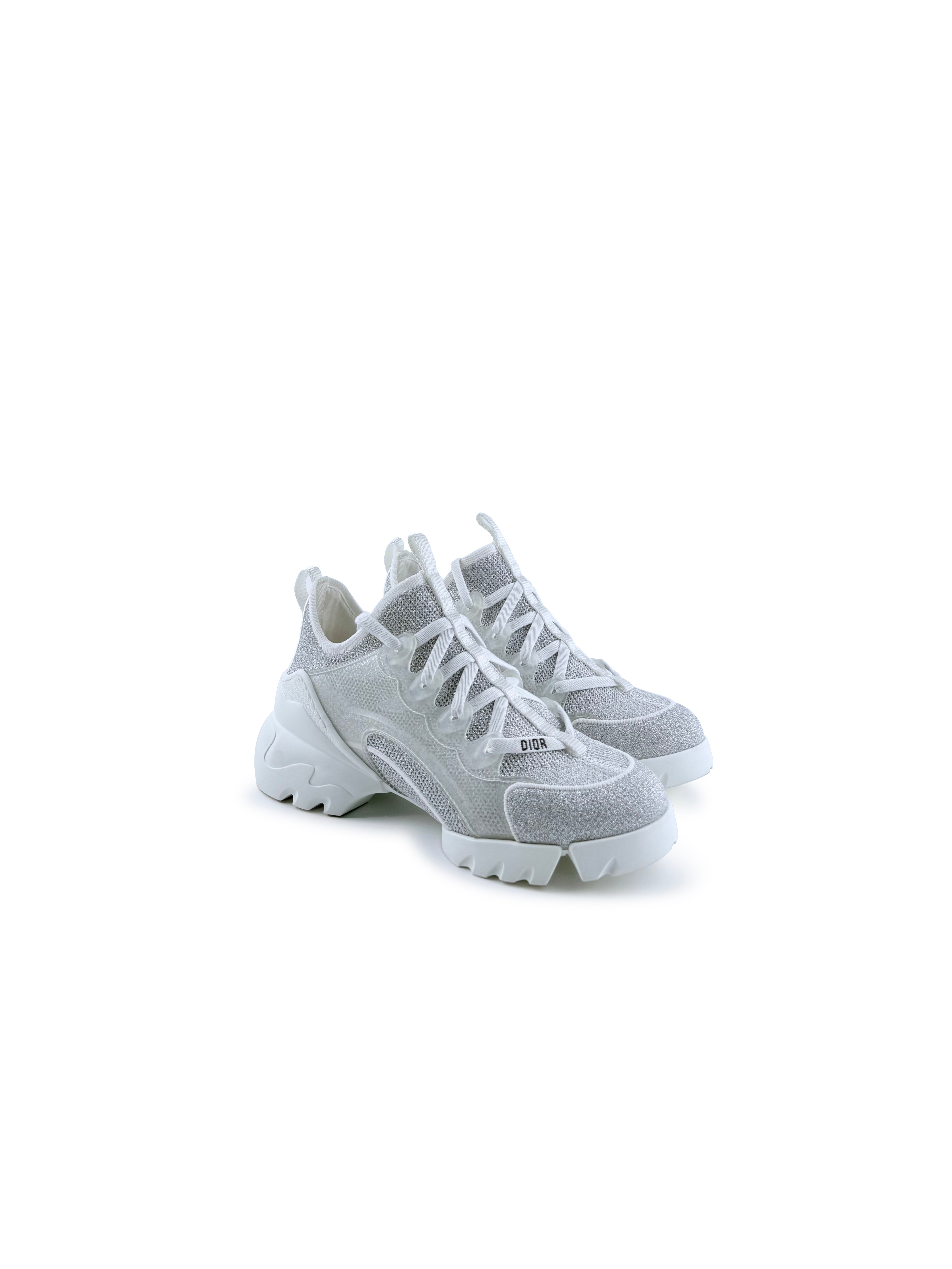 Sneakers Dior D-Connect Argenté et Blanche Taille 35